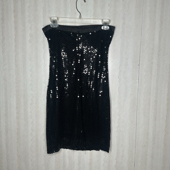 ❤️ AGGIE SEQUIN BANDEAU MINI DRESS Black Sequin dress medium - Picture 5 of 6